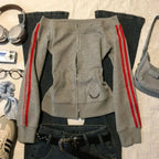 Striped Zip-Up Sweatshirt