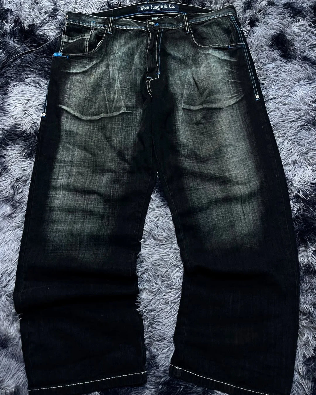 Embroidered Wide-Leg Jeans