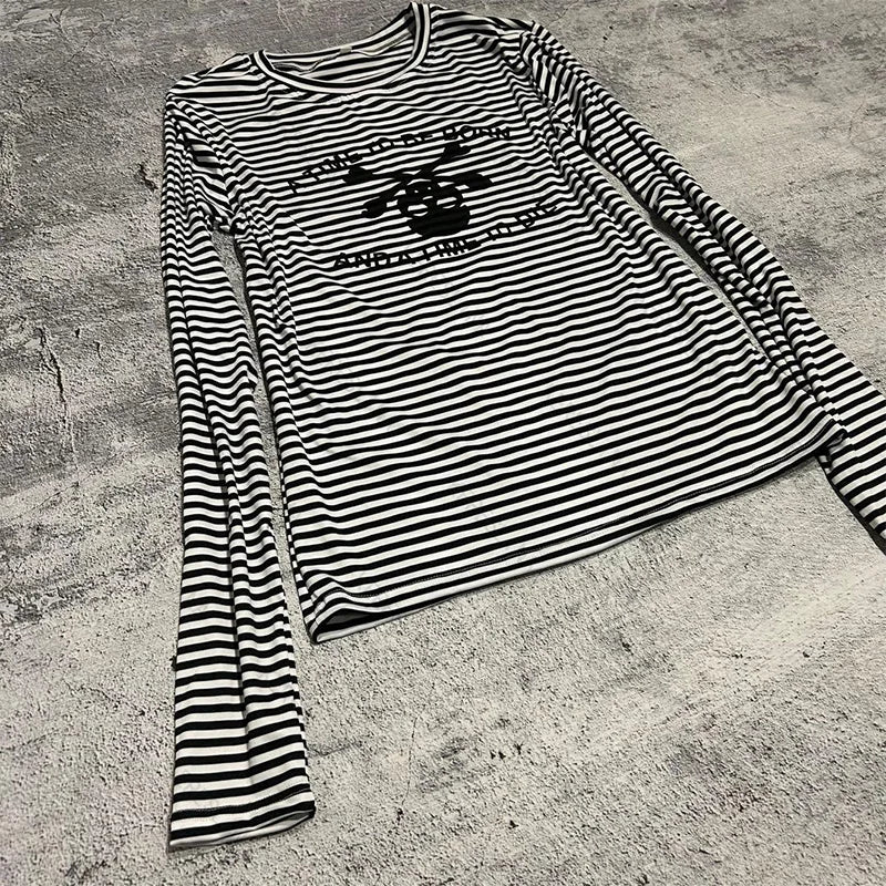Striped Grunge Long Sleeve Tee