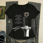 Emo Graphic Print Crop Tee