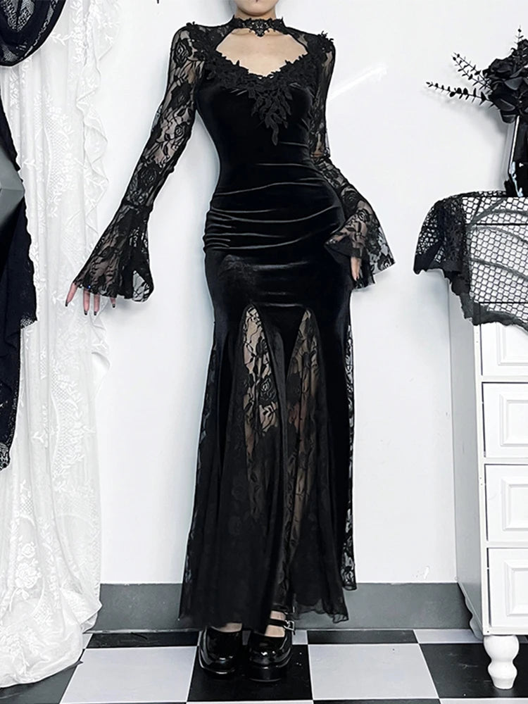Aesthetic Gothic Midi Dress