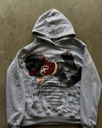 Grunge Print Oversized Hoodie