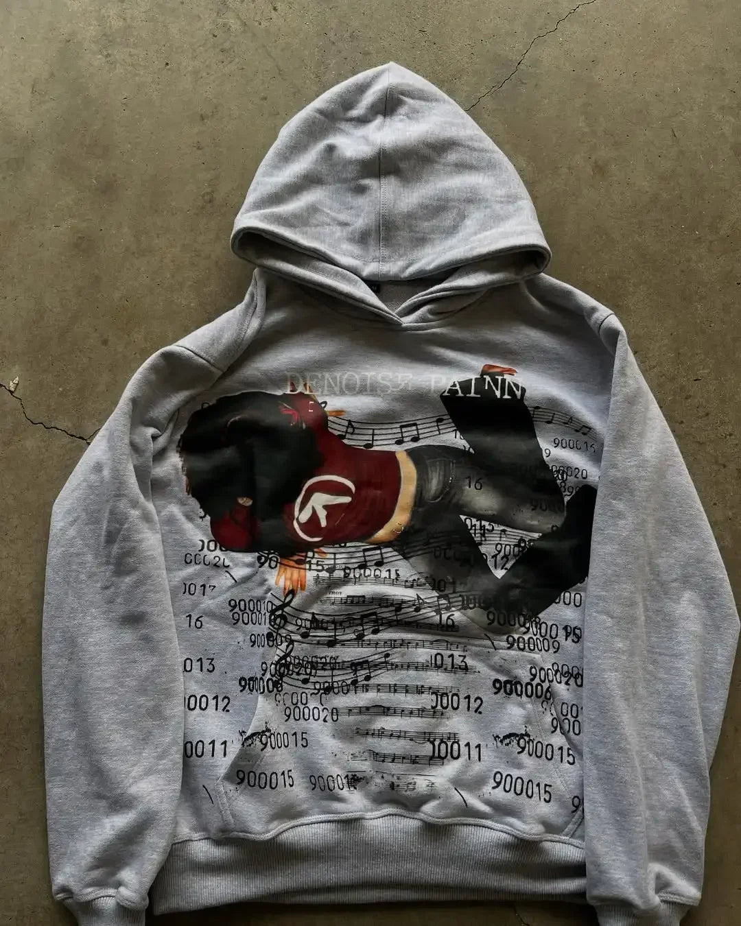 Grunge Print Oversized Hoodie