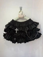 Cross Ruffle Mini Skirt