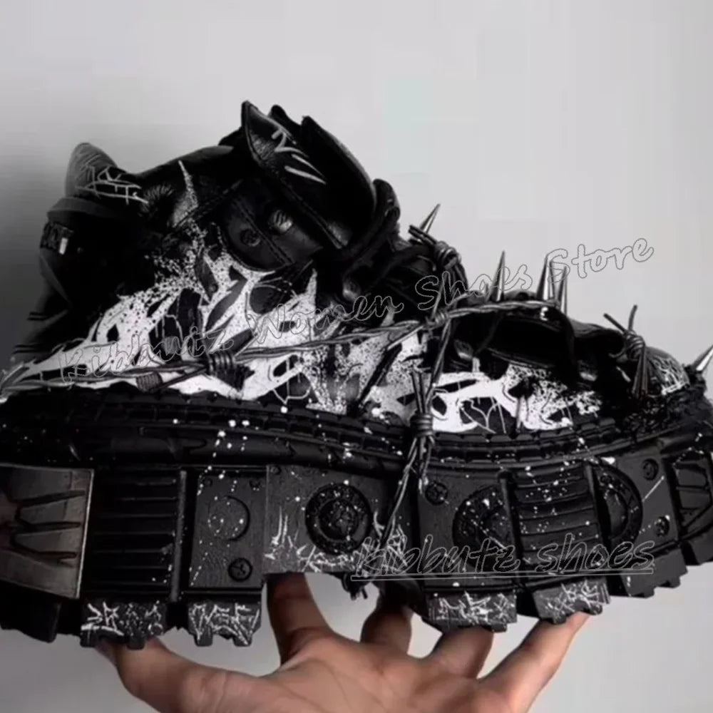 Metal Chain Platform Sneakers