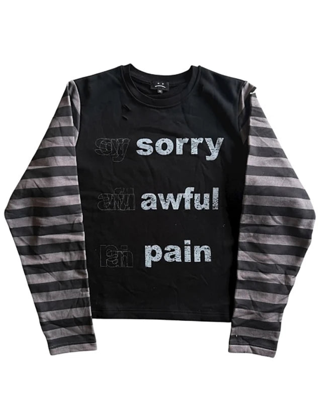Striped Grunge Long Sleeve Tee