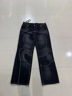 Gothic Embroidery Baggy Jeans