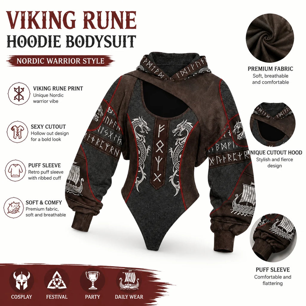 Viking Print Hooded Set