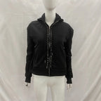 Rivet Zip-Up Oversized Hoodie