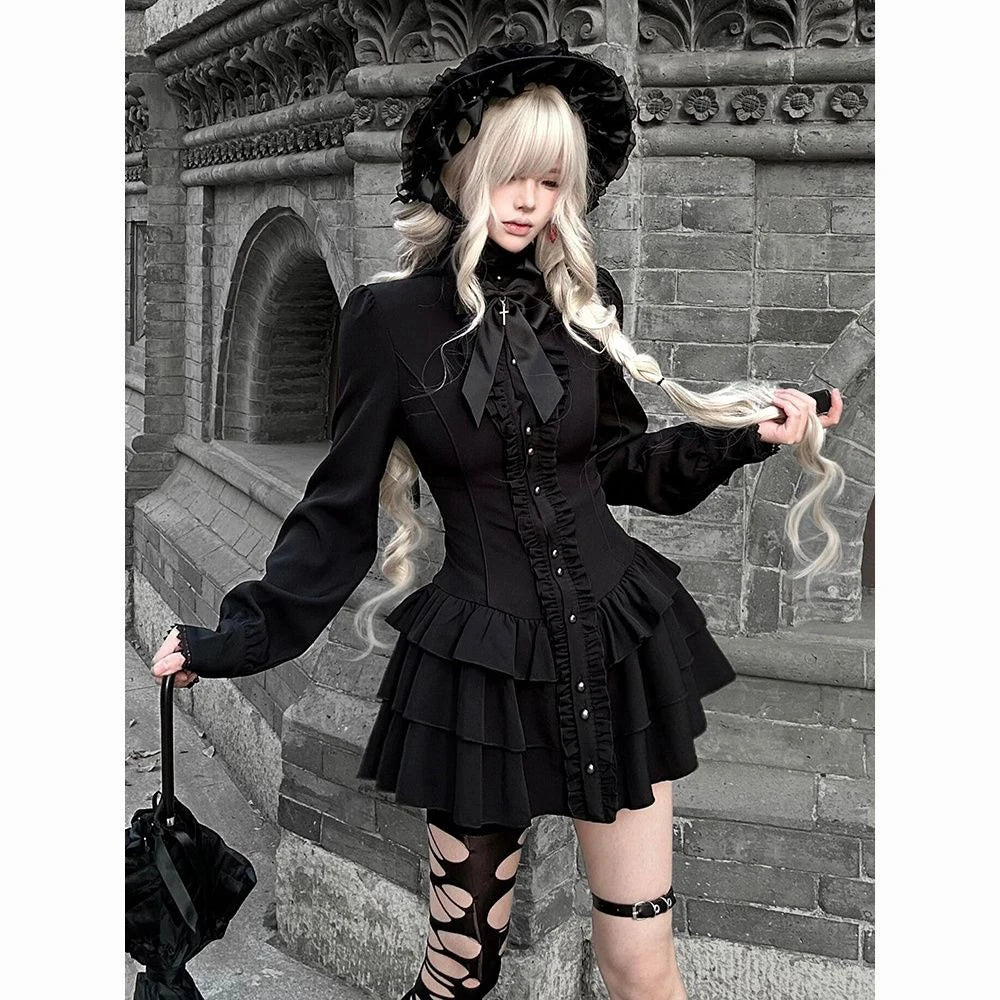 Gothic Lace Mini Dress