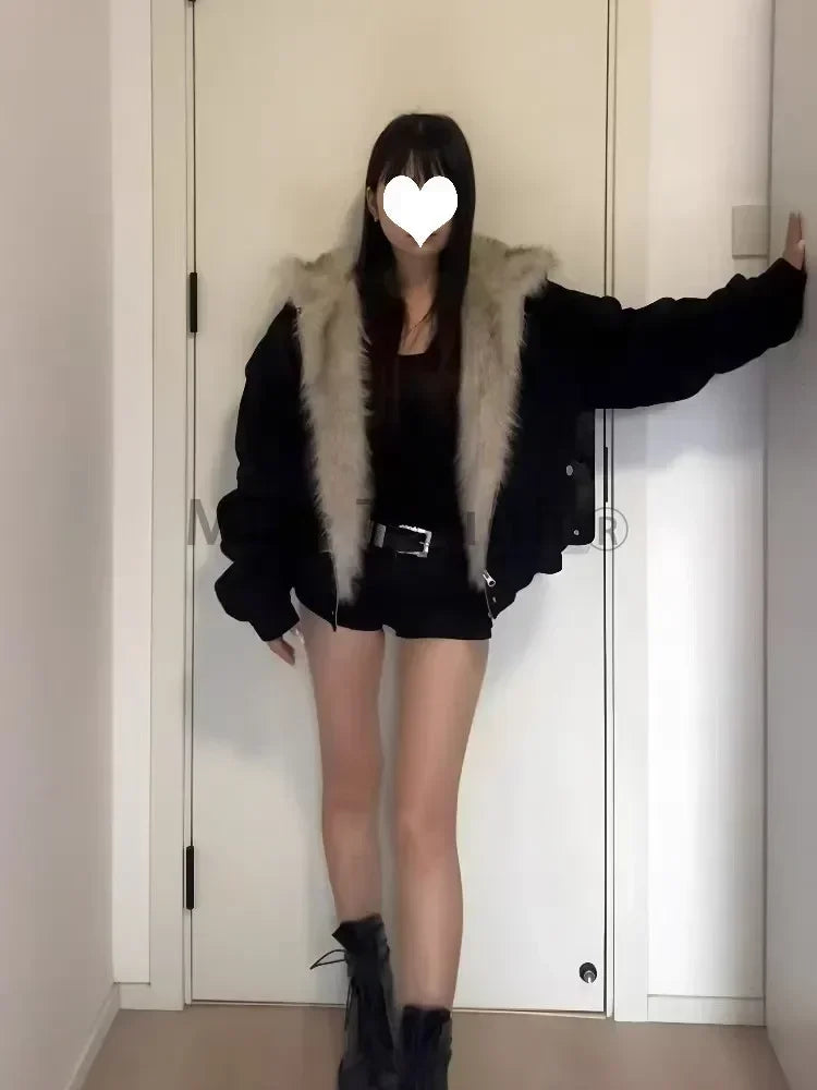 Faux Fur Lined Hooded Coat