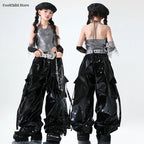 K-Pop Crop Top & Cargo Pants Set