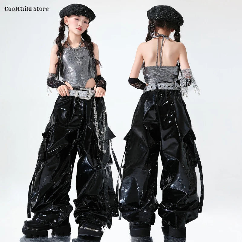 K-Pop Crop Top & Cargo Pants Set