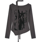 Grey Graphic Long Sleeve Tee