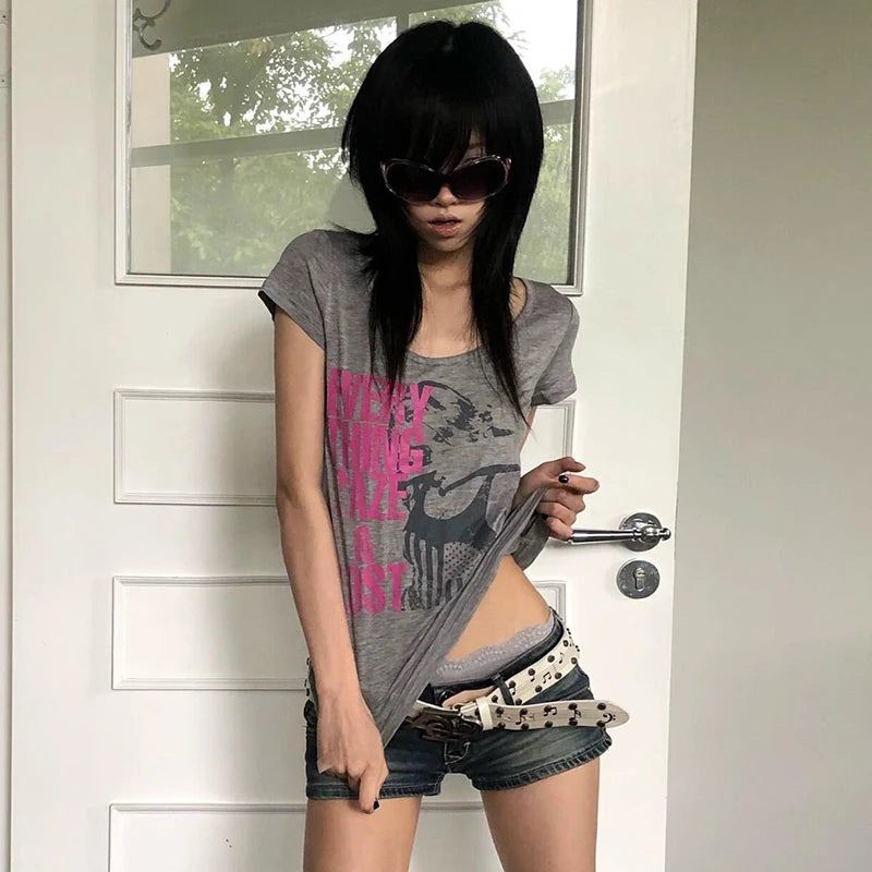 Graphic Print Grunge Tee