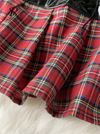 Lace-Up Plaid Night Dress