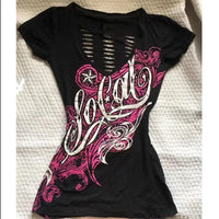 Hollow-Out Graphic Tee