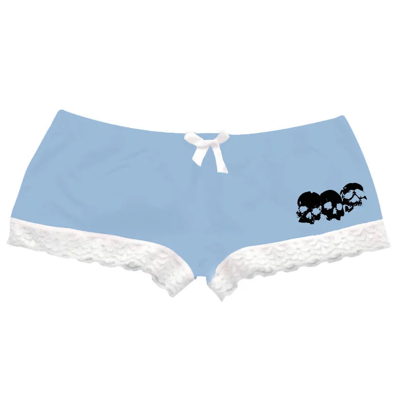 Skull Print Lace Shorts