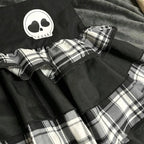 Plaid Skull Mini Skirt