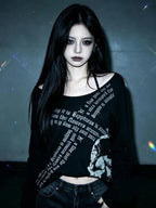 Cross Print Long Sleeve Tee
