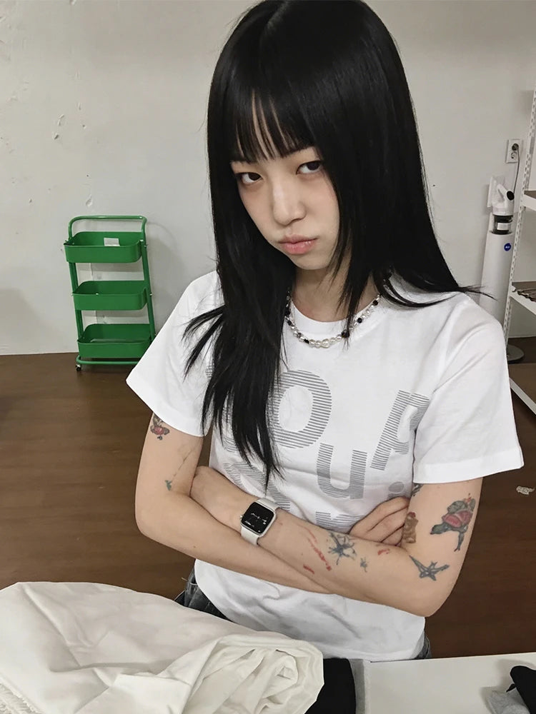 Graphic Print White Tee