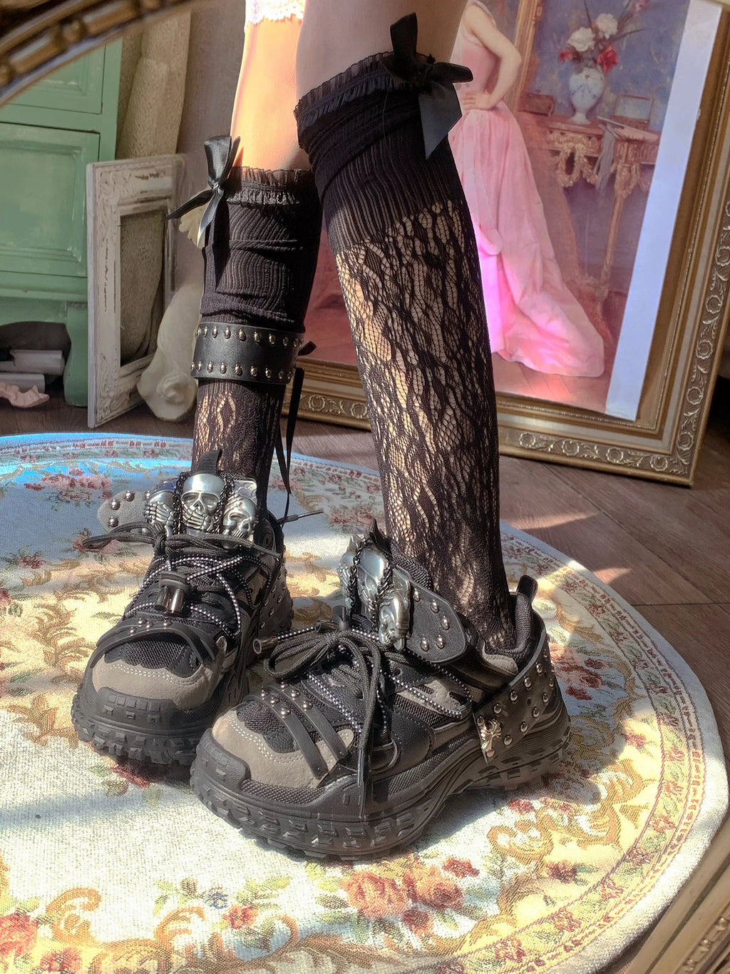 Skull Platform Dad Shoes