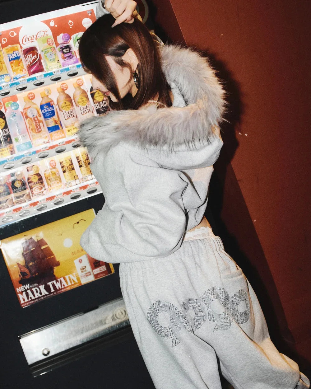 Faux Fur Trim Two-Piece Set