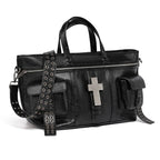 Black Cross Rivet Shoulder Bag