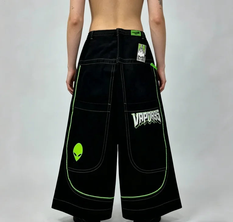 Gothic Embroidery Baggy Jeans