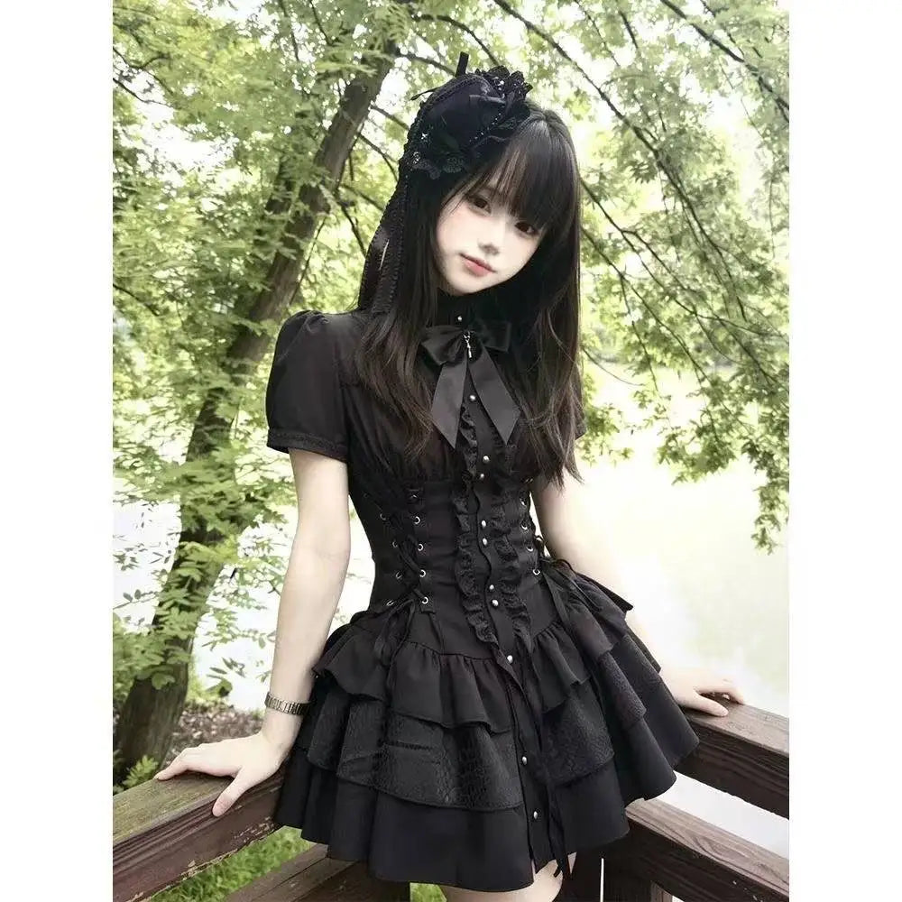 Gothic Lace Long Sleeve Dress