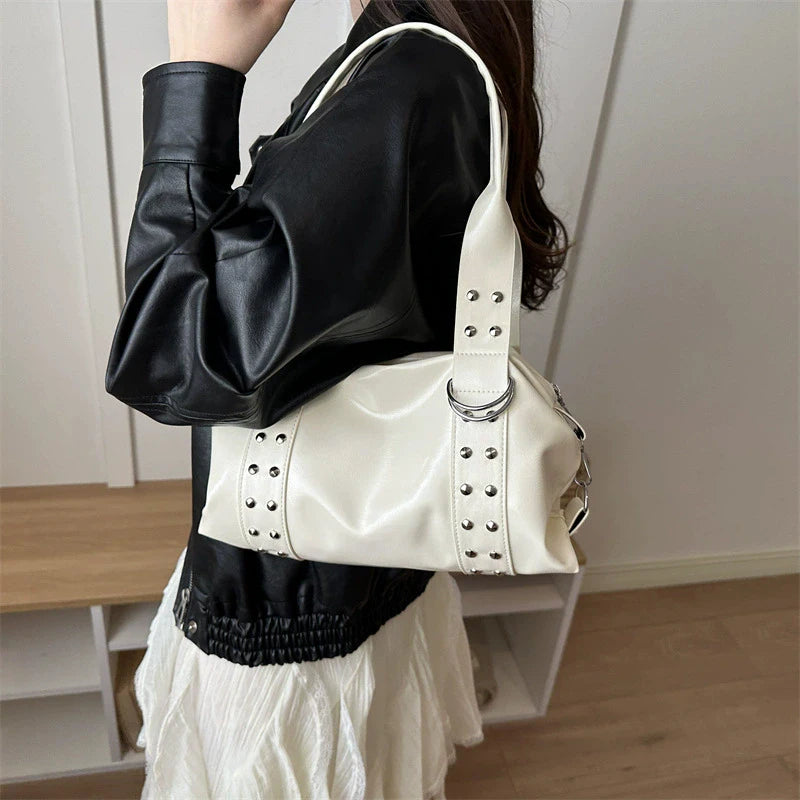 Black Studded Shoulder Bag