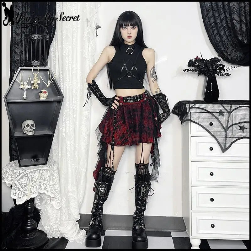 Checkered Midi Skirt