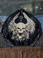Black Skull Print Long Sleeve Tee