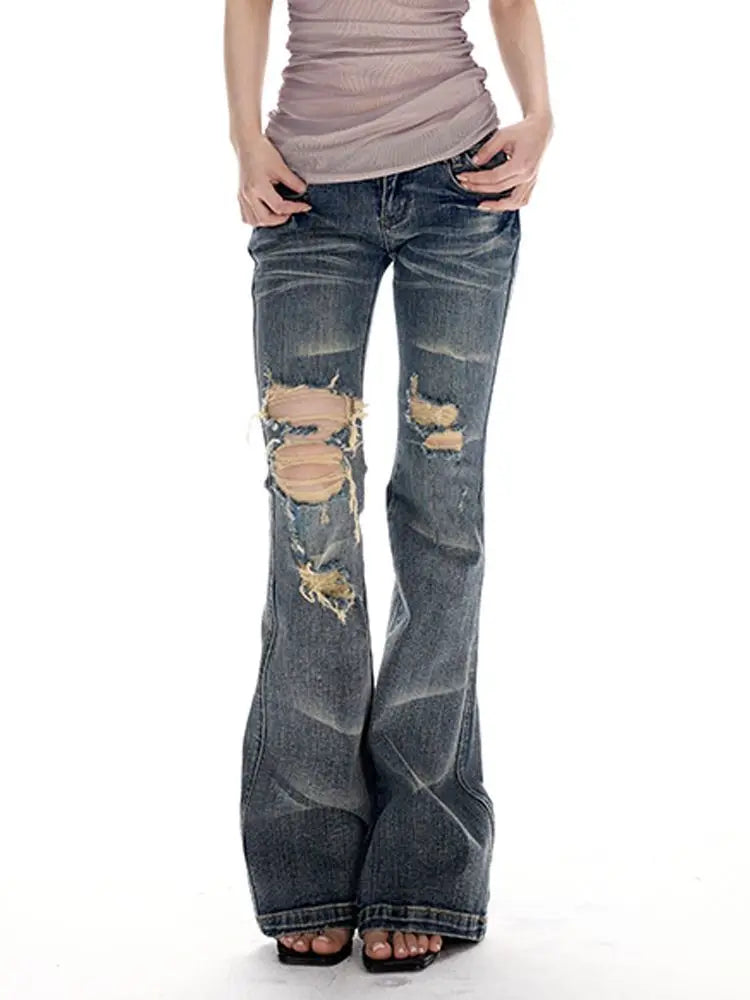 Ripped Wide-Leg Jeans