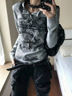 Grunge Print Long Sleeve Tee