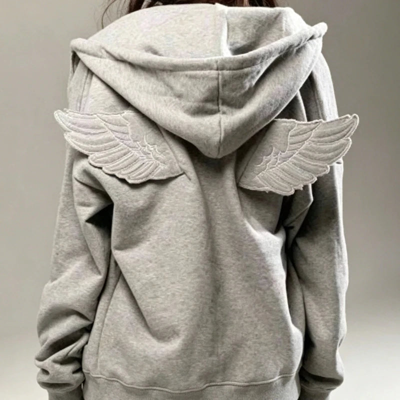 Angel Wing Embroidered Hoodie