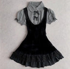 Ruffle Gothic Mini Dress