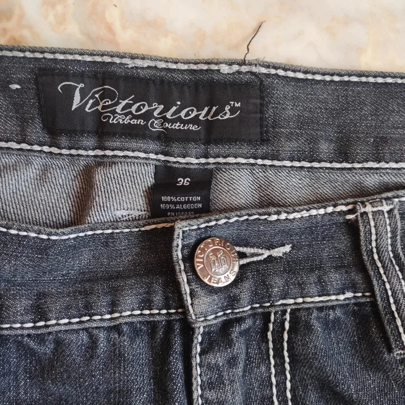Embroidered Denim Shorts