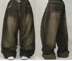 Graphic Embroidered Baggy Jeans