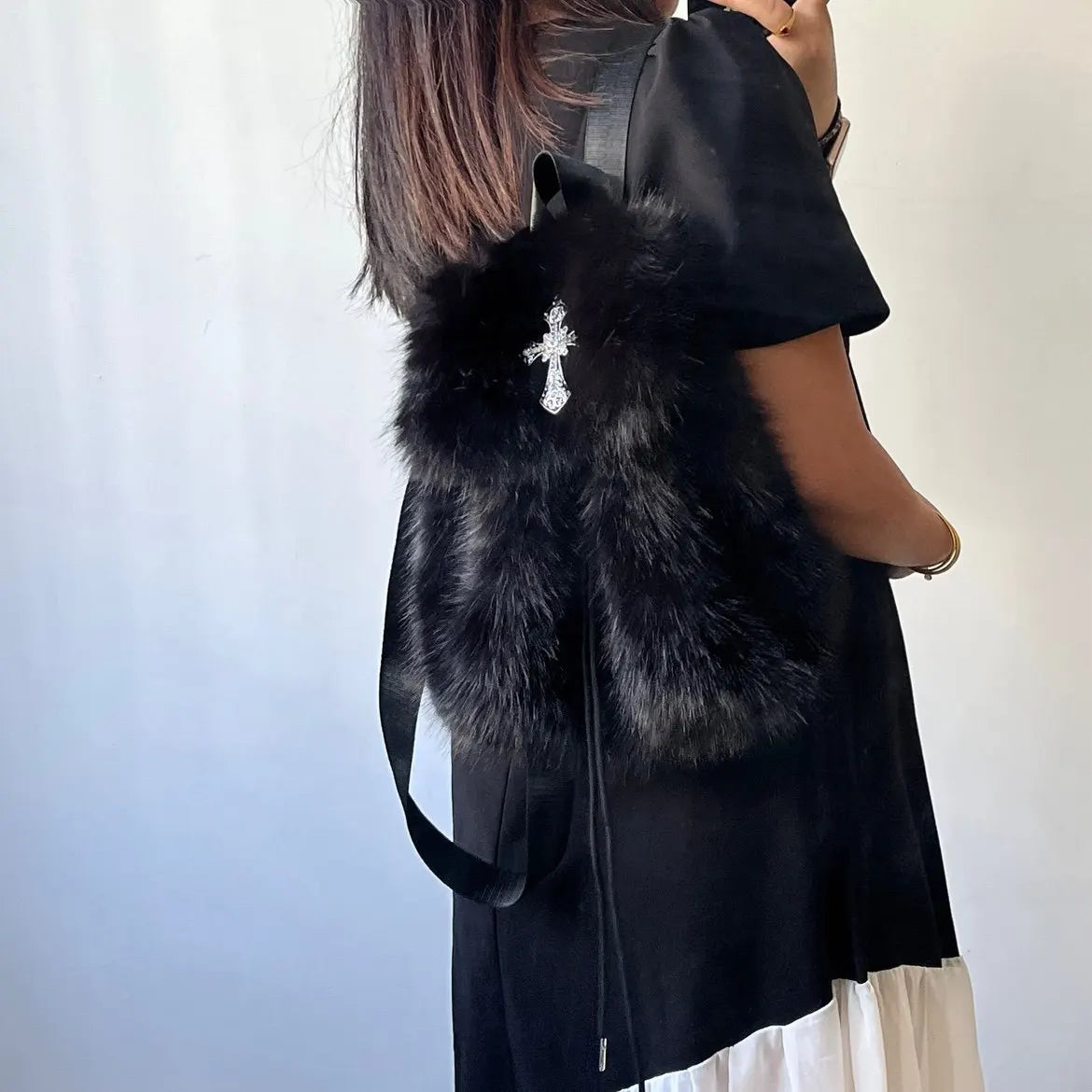 Faux Fur Cross Backpack