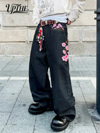 Embroidered Baggy Jeans