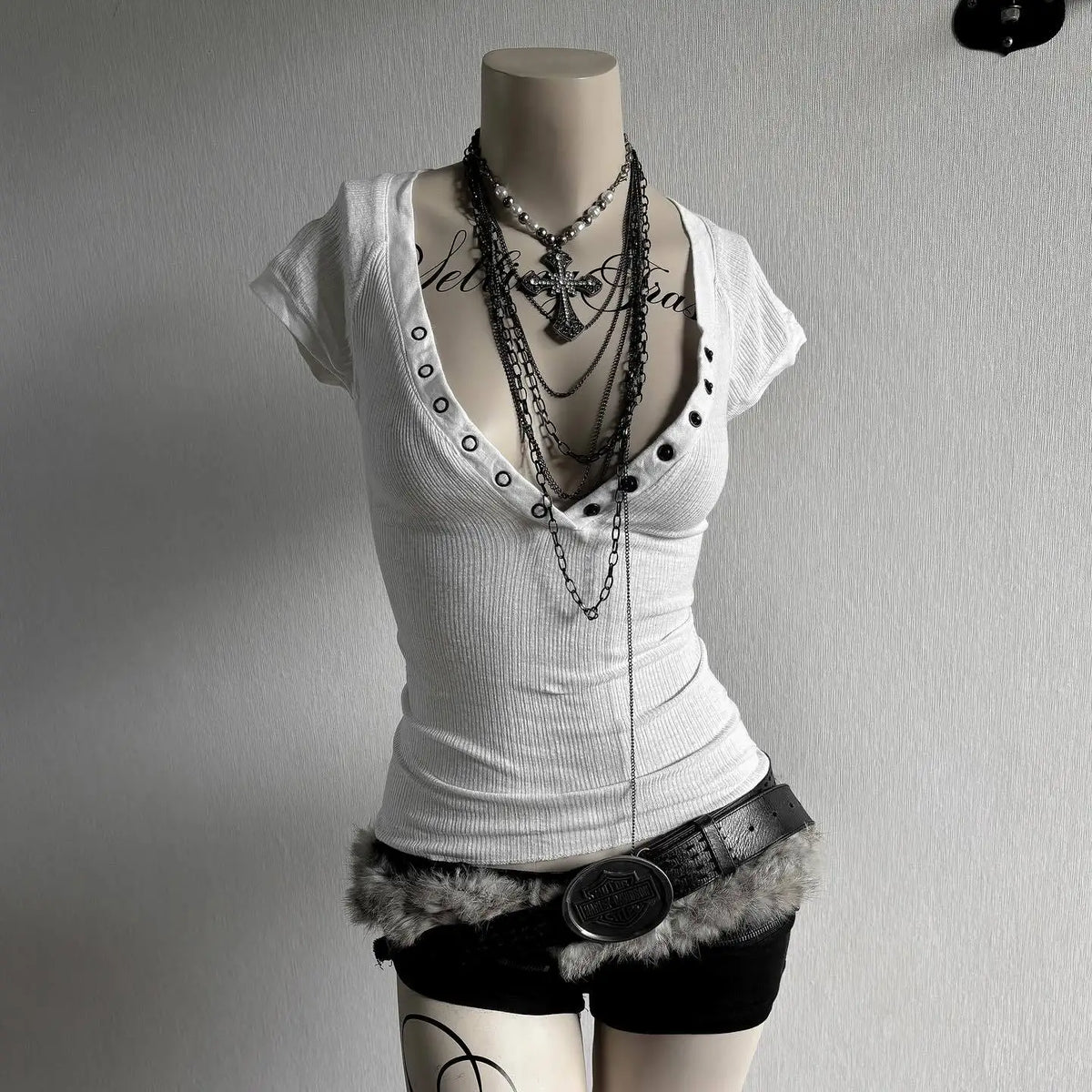 Button Front Crop Top