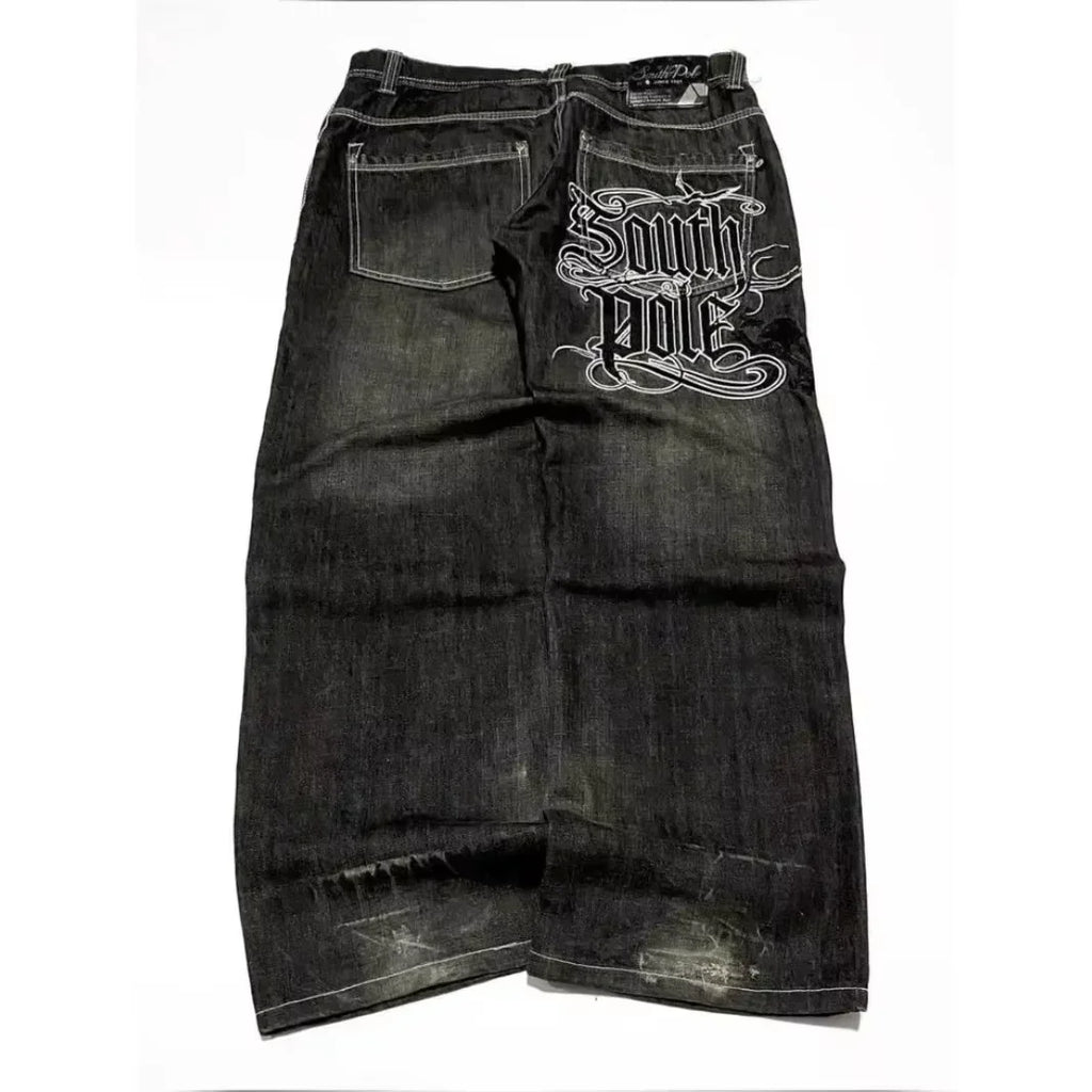 Gothic Embroidery Baggy Jeans