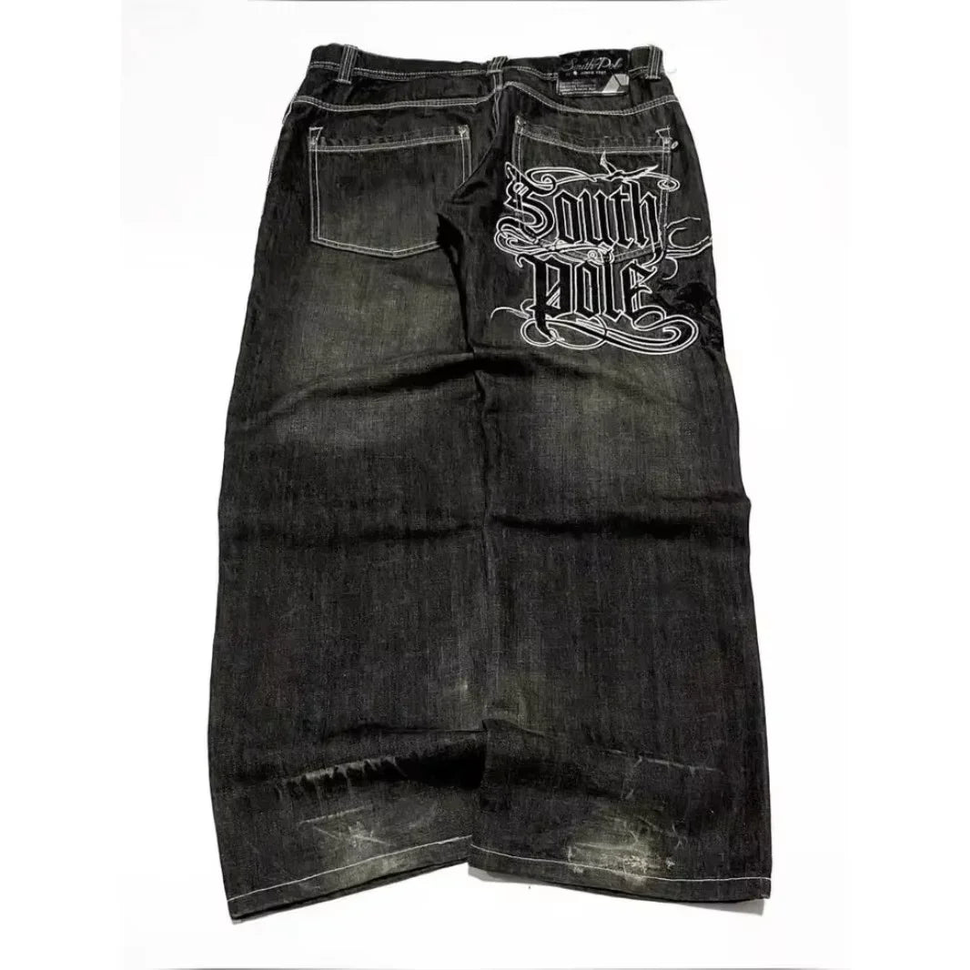 Gothic Embroidery Baggy Jeans