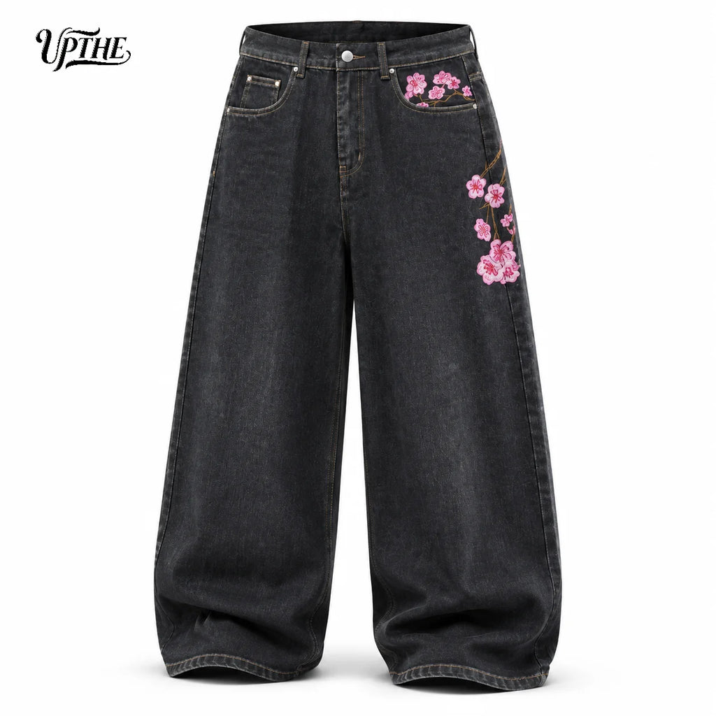 Cherry Blossom Embroidered Jeans