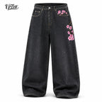 Cherry Blossom Embroidered Jeans
