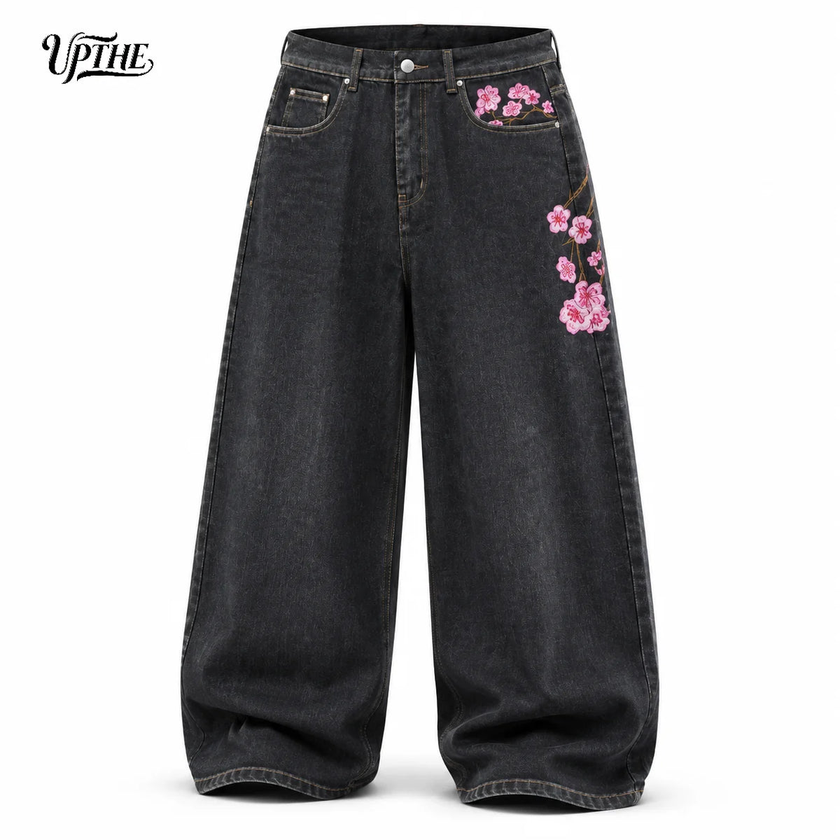 Cherry Blossom Embroidered Jeans