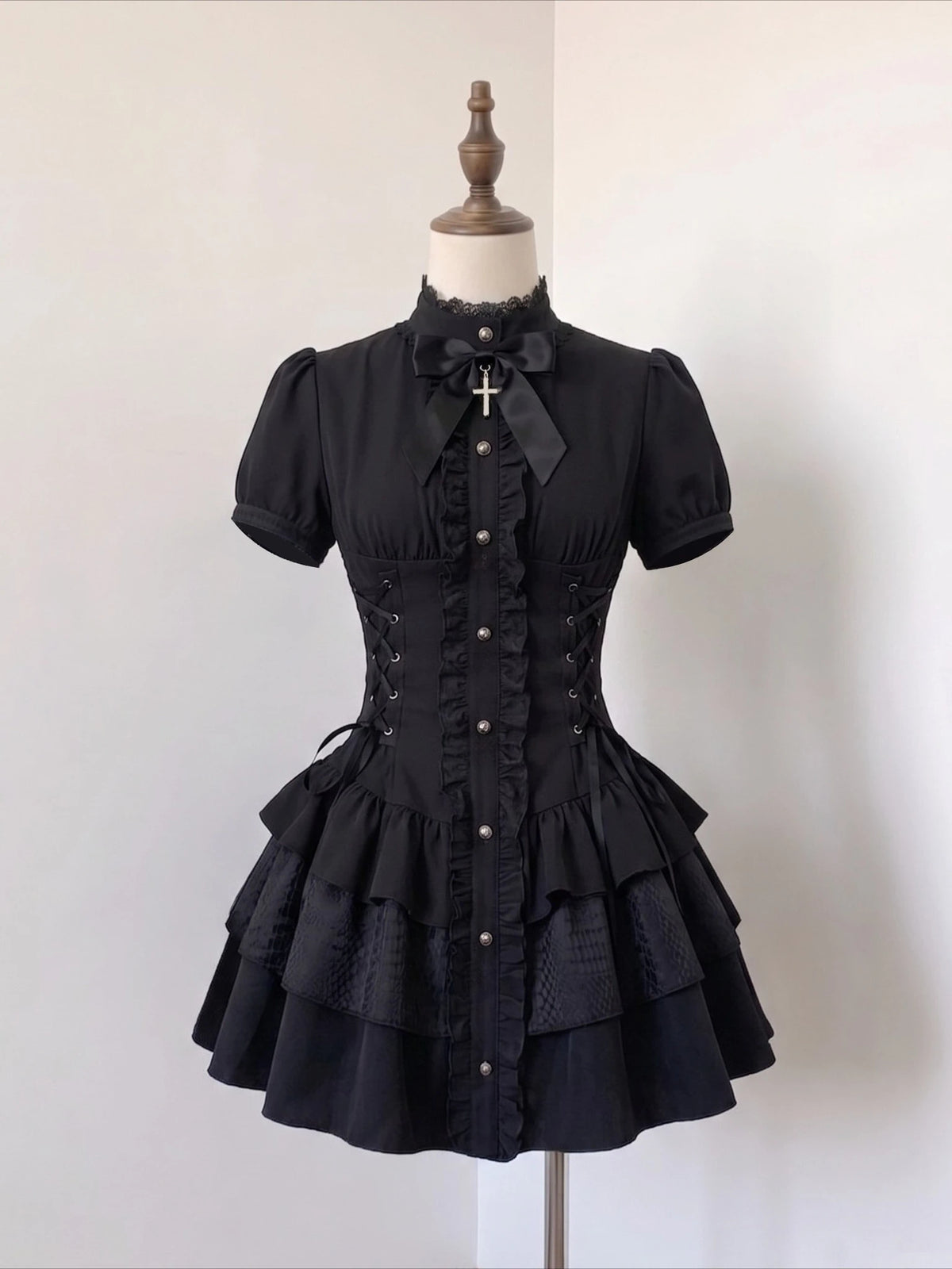 Gothic Ruffle Tiered Dress