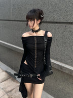 Hollow-Out Long Sleeve Top