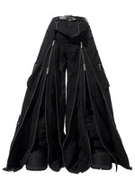 Zip Detail Wide-Leg Pants